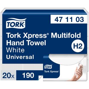 Tork Handtuchlaken Tork H2 Xpress® 2-lagig weiß Multifold - (190 Stk. x 20 Packungen) 14054598 7322540759112