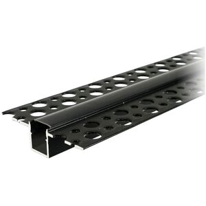 Orno Profil aluminiowy do taśm LED, 2m, wpuszczany w karton gips, czarny, klosz matowy,  komplet 20 szt.