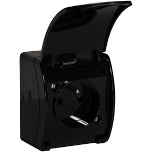Orno Gniazdo pojedyncze 2P+Z AQUATIC, IP44, czarne, 10 szt.