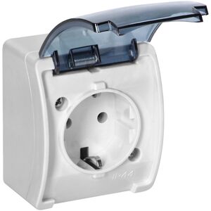 Orno Gniazdo pojedyncze 2P+Z Schuko AQUATIC, IP44, białe dymione
