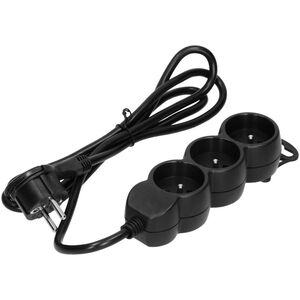 Orno Przedłużacz 3-krotny 2P+Z, 5m H05VV-F 3x1,5mm2, Imax=16A, płaska wtyczka, czarny