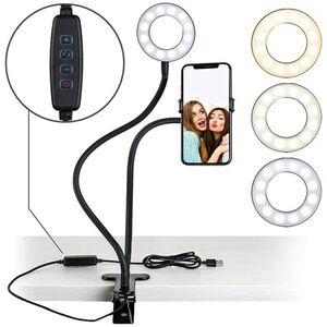 Lampka biurkowa ATL ZD67F Lampa pierścieniowa do selfie       uchwyt