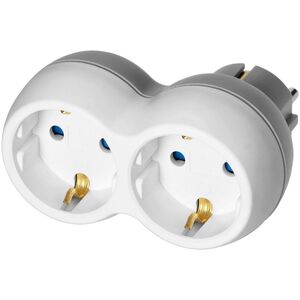 Orno Rozgałęźnik 2x2P+Z (Schuko), biało-szary