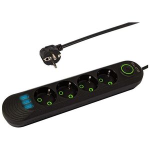 Blow 98-219# Przedłużacz sieciowy ps-420 4-gniazda 3xusb 2m czarny 2x1mm