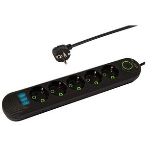 Blow 98-227# Przedłużacz sieciowy ps-530 5-gniazd 3xusb 3m czarny 2x1mm