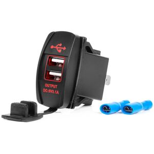 Ładowarka AMiO Ładowarka samochodowa z gniazdami usb wodoodporna w kształcie łódki 2x usb 12v 24v amio-04228