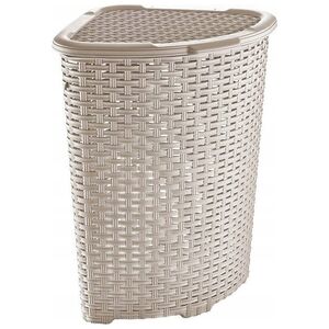 Kosz rogowy RATTAN 52l-beż 402x402x580