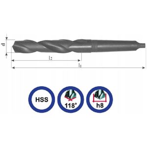 Wiertło do metalu Baildon DIN 345 RN NWKc 32 mm, HSS (F), 334-185 mm (chwyt MK4)