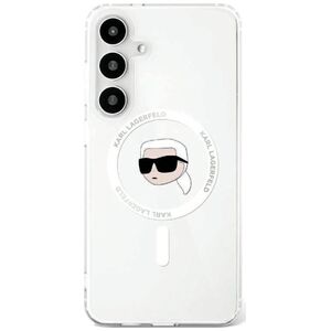 Etui Karl Lagerfeld Button Karl Head      Printed Logo MagSafe Samsung Galaxy S25 biały