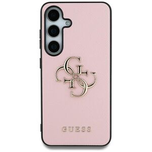 Guess Grained Big 4G Logo Small Classic Logo Case for Samsung Galaxy S25 Ultra pink