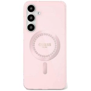 Guess Rhinestones Printed Classic Logo MagSafe Samsung Galaxy S25 Case Pink