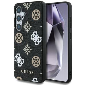 Guess 4G Printed Colored Peony Pattern MagSafe case for Samsung Galaxy S25 black
