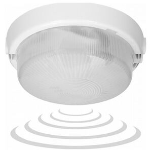 Orno 8080T/MAT-RIVA/MS, oprawa oświetleniowa z mikrofalowym czujnikiem ruchu, 100W, E27, IP44, szkło matowe, dławice