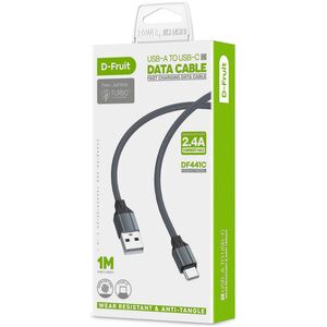 D-Fruit cable USB-A - USB-C 1m, grey (DF441C)