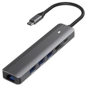 Προσαρμογέας USB Extra Digital Adapteris USB Type-C - HDMI, LAN, 3x USB 3.0 Type-A, USB Type-C PD100W 13223931 9990000913909