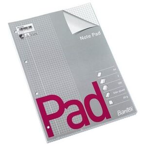 Bantex BANTEX STANDARDBLOK, A4, KVADRERET, HULLET 2-PAKK 13800587 4006144003552