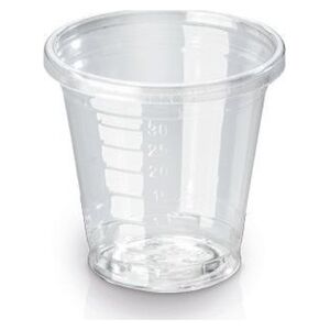 Plastglas 3 cl snapseglas Ø45xH45mm Bionedbrydelig PLA Klar,30 pk x 100 stk/krt 14007414 7611243697907