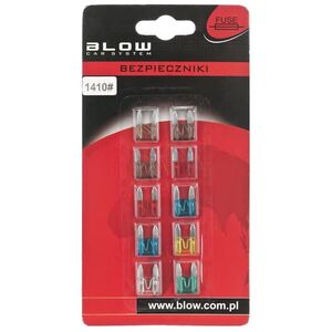 Blow Bezpieczniki samochodowe mini zestaw, 10szt