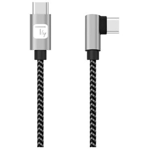 Techly Kabel USB 2.0 Typ-C USB-C Kątowy 2m 3A do Szybkiego Ładowania