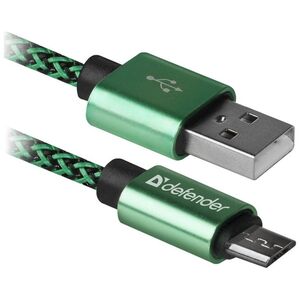 Kabel USB Defender USB-A - microUSB 1 m Zielony (87804)