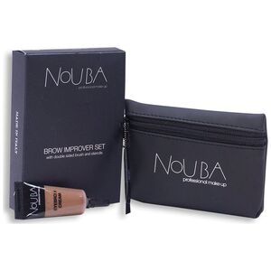 15 Set Nouba: Nouba, Eyebrow Brush + Nouba, Eyebrow Gel, 7 ml + Textile Makeup Bag, Black For Women