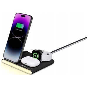 Jabees PowerGlow 4w1 Ładowarka QI na Telefon Smartwatch Słuchawki Lampa LED / Czarny