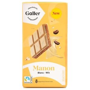White chocolate tablet with coffee-flavoured filling and roasted nuts Galler Blanc Manon, 180 g