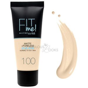Maybelline Maybelline, Fit Me Matte + Poreless, Liquid Foundation, 100, Warm Ivory, 30 ml για γυναίκες 13076234 3600531524906