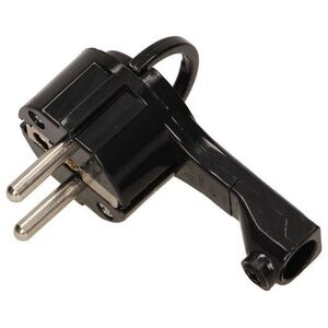 Orno Wtyczka płaska 2P+Z Uni-Schuko z uchwytem czarna OR-AE-1379/B