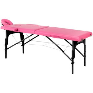 Activeshop Stół składany do masażu drewniany Komfort Activ Fizjo 2 segmentowe róż czarne drewno