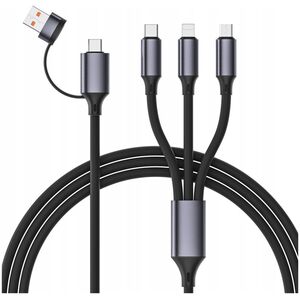 Kabel USB 2.0 4w1 USB A+C/8-pin, CM, microUSB Gembird 1,5 m czarny