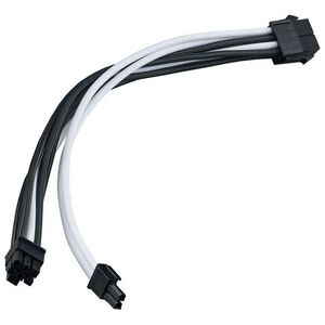 SilverStone SilverStone PP07E-PCIBW 8-Pin-PCIe auf 6+2-Pin-PCIe Verlängerung, 250mm - Schwarz/Weiß