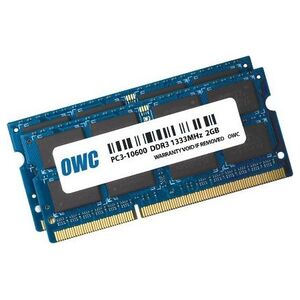 Pamięć do laptopa OWC 4.0GB (2 x 2GB) PC3-10600 DDR3 1333MHz SO-DIMM 204 Pin CL9 SO-DIMM Memory Upgrade Kit