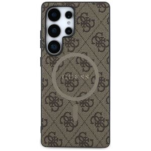 Guess Leather 4G Colored Ring Classic Logo MagSafe Case Samsung Galaxy S25 Ultra brown