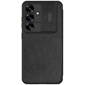 Etui Nillkin Qin Pro na Samsung Galaxy S25 z klapką i osłoną aparatu - czarne