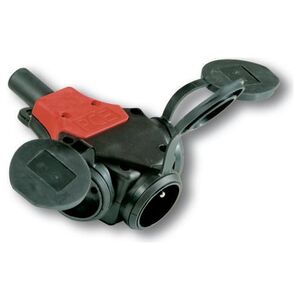 PCE Rozgałęźnik 1F potrójny Taurus 10/16A IP44 gumowy czarny 24311-SW