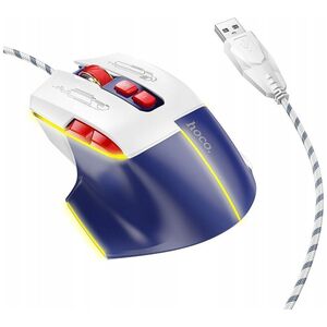 Mysz Hoco HOCO mysz komputerowa gamingowa przewodowa USB A 3600DPI GM31 biało niebieska