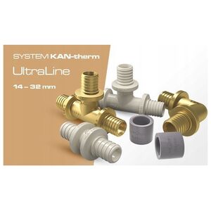 Kolano ścienne mosiężne z uszami GW UltraLine - 16 Rp1/2 L = 52.5 mmKAN-THERM
