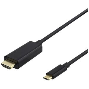 Deltaco USB-C - καλώδιο HDMI kabelis DELTACO 4K UHD, paauksuotos jungtys, 2m, juodas / USBC-HDMI1020-K / 00140021 13425957 7333048053138