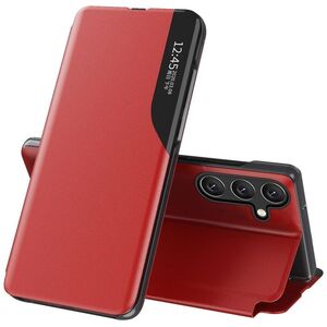Eco Leather View Case etui do Samsung Galaxy S24 FE z klapką i podstawką - czerwone