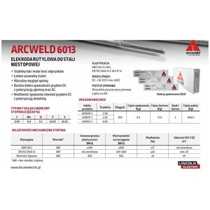 LINCOLN ELECTRODE ARCWELD 6013 FI 2.5/4.5kg