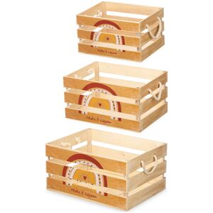 Giftdecor Ξύλινα διακοσμητικά κουτιά με σχέδιο ουράνιο τόξο RAINBOW, 3 τεμάχια 14195218 8430852654779