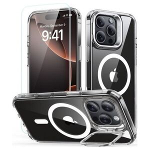 ESR ESR CLASSIC HYBRID KICKSTAND HALOLOCK MAGSAFE & TEMPERED GLASS IPHONE 16 PRO CLEAR