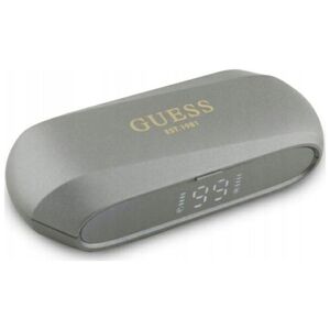 Guess słuchawki Bluetooth GUTWSC2MCDSE    TWS + stacja dokująca taupe Elongated Metalic Printed Logo