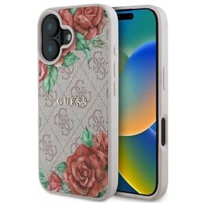 Guess GUHMP16SP4ROPEMCP iPhone 16 6.1"    różowy/pink hardcase 4G Flowers Print MagSafe