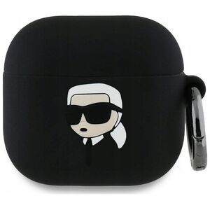 Karl Lagerfeld KLA4RUNIKK AirPods 4       cover czarny/black Silicone Karl Head 3D