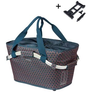 Torba na bagażnik BASIL FLAIR CARRY ALL REAR BASKET, MIK z adapterem do mocowania, 22L, Wodoodporna, Navy (NEW 2025)