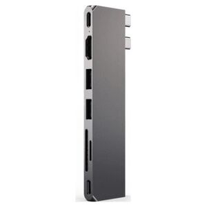 HUB USB Satechi Satechi Pro Hub Slim - aluminiowy hub z podwójnym USB-C do MacBook (USB 4, HDMI, 2x USB-A, SD/microSD, USB-C) (space grey)