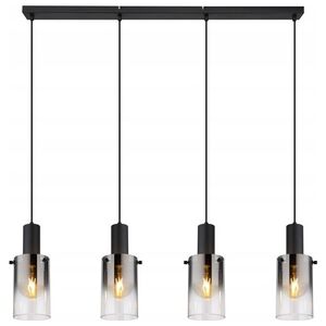 Hanging lamp GLOBO FLORENTINA, 4xE27, 40W, 230V, metal, black, 12.5x102x150cm