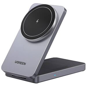 Ładowarka indukcyjna 2w1 Ugreen W528 do iPhone, AirPods, 20W (biała)